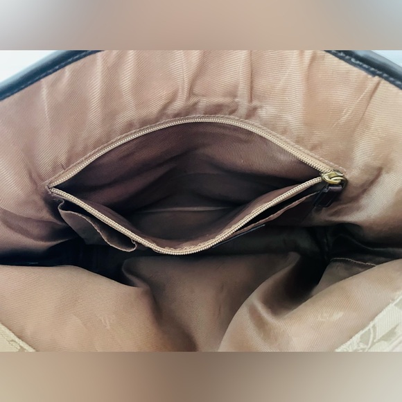 Timeless Classic Y2K Ralph Lauren Khaki Canvas And Dark Brown Leather Large Tote - Picture 8 of 15